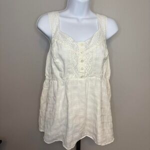 Torrid white lace detail tank top